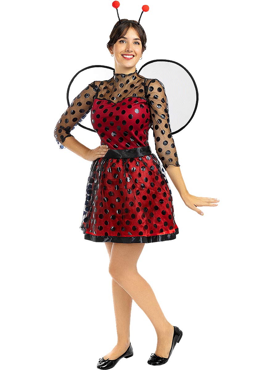 Funidelia | Ladybug Costume for woman Animals, Insects, Ladybug - Costumes for adults, accessory fancy dress & props for Halloween, carnival & parties - Size M - Red