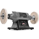 XtremepowerUS 6" Bench Buffer Polisher, 1/2 HP Bench Polishing Machine, Heavy-Duty Metal Buffer Grinder with Dual Buffing Wheels for Stainless Steel, Aluminum, Chrome &amp; Automotive Parts