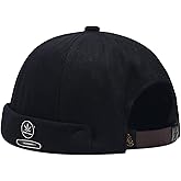 XYIYI Mens Docker Cap Brimless Hats Skullcap Worker Sailor Cap Rolled Cuff Retro Beanie Hat