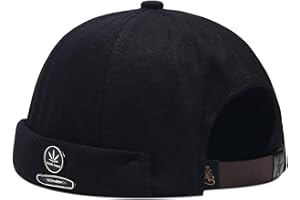 XYIYI Mens Docker Cap Brimless Hats Skullcap Worker Sailor Cap Rolled Cuff Retro Beanie Hat