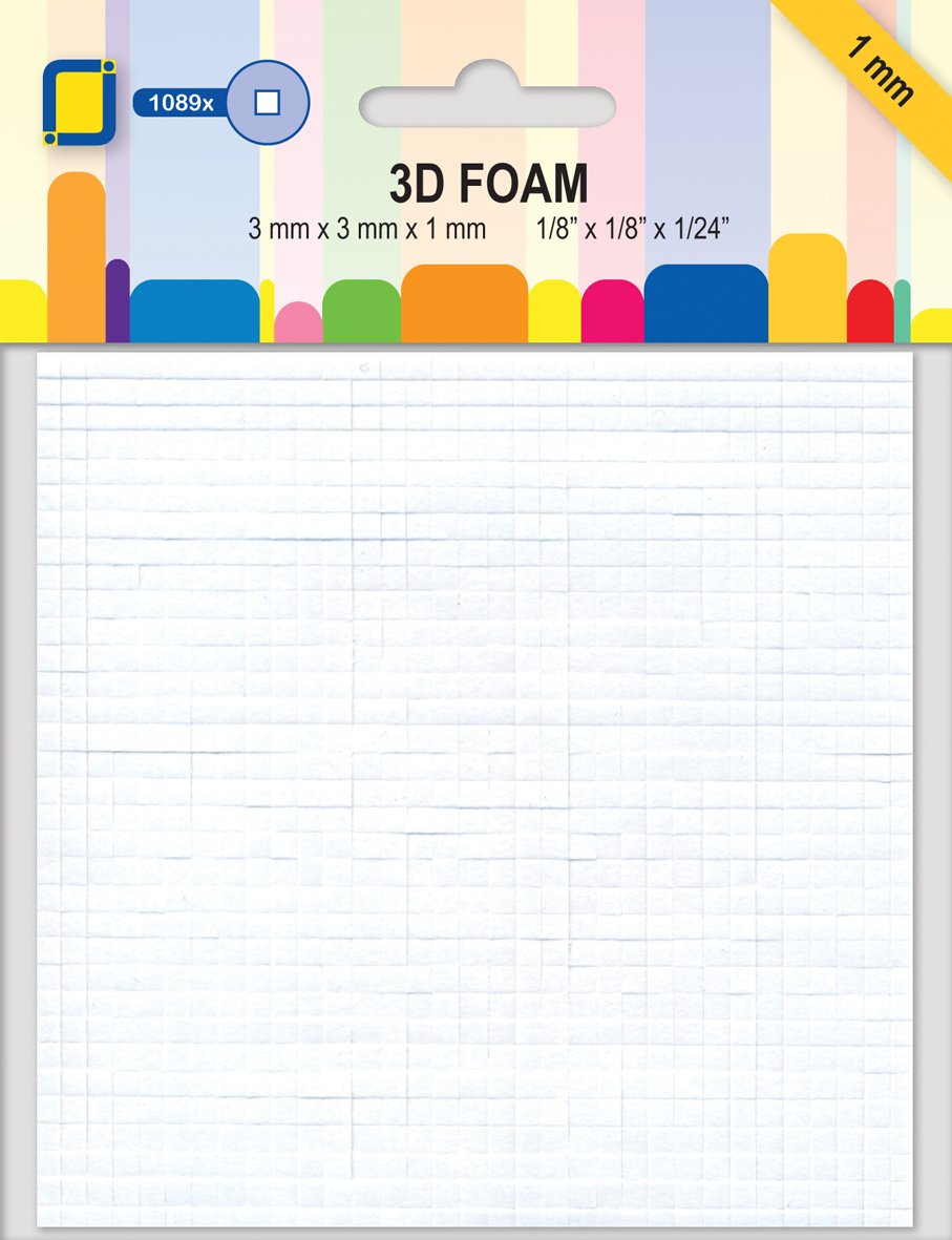 JEJE 3D Foam Dot Mini Squares - 1 mm, White