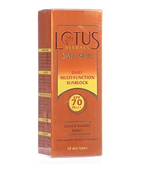 Lotus Herbals Professional Herbal Safe Sun Multi-Function Sunblock Sunscreen SPF 70 PA+++ (60 g)