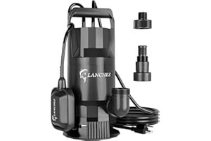 LANCHEZ 1.6HP 4858GPH Sump Pump, Automatic Submersible Water Pump with Float Switch, Electric Transfer Water Pump for Swimmin