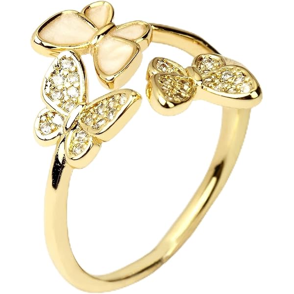 Anello Farfalla Vintage In Argento Con Zirconi - Regolabile, Mezzo Aperto, Gioiello Statement Per Donna E Ragazza - 2