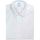Brooks Brothers Mens Regular Fit Semi Spread Collar All Cotton Dress Shirt,