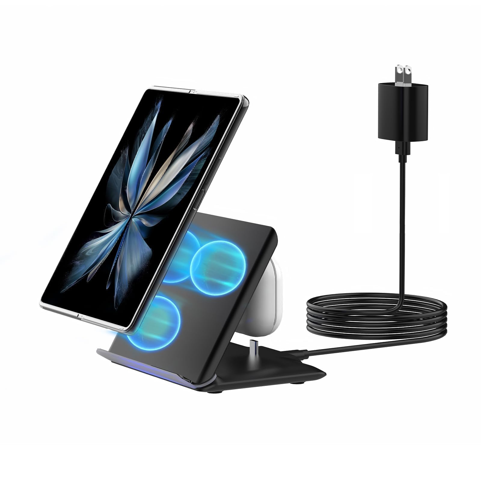 Photo 1 of ***THE ADAPTER IS MISSING***Wireless Charger for Samsung, 2 in 1 Fast Wireless Charging Station for Galaxy Z Fold 7/6/5/4/3, Galaxy S24/S23/S22,Google Pixel, Galaxy Buds 3/2/Pro/Live, Charging Stand with PD Adapter***THE ADAPTER IS MISSING***