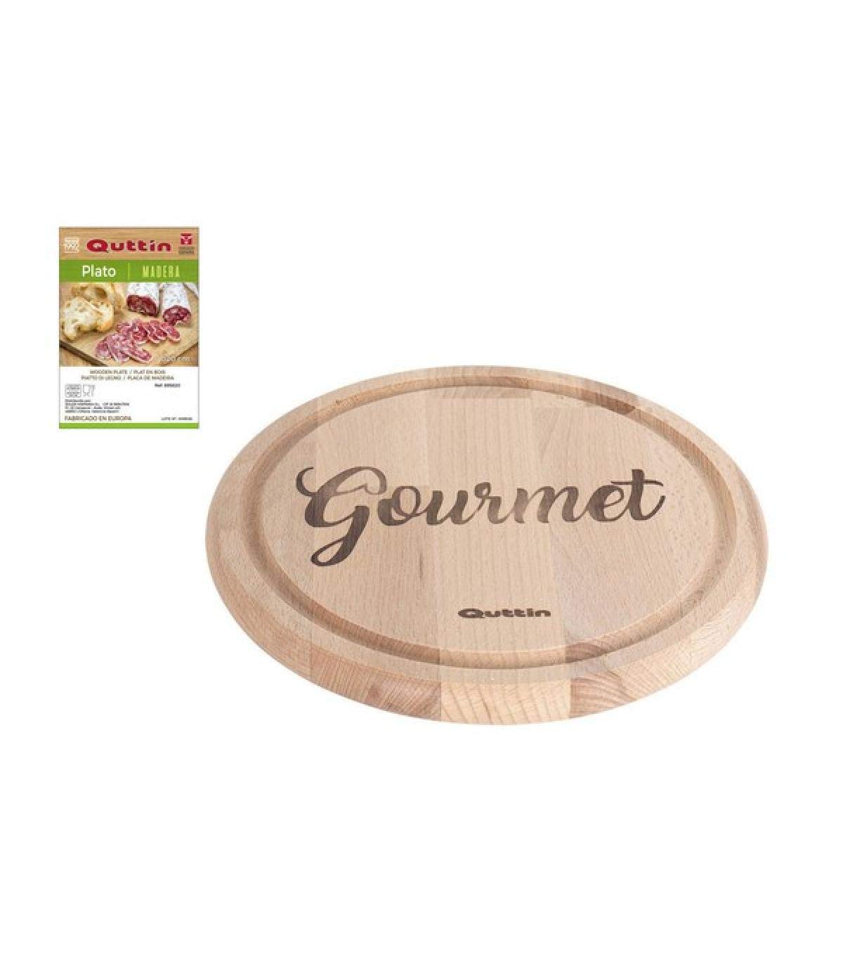 Quttin S2201233 Gourmet Plate, Wood