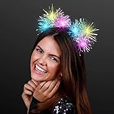 Light Up Tinsel Kitty Cat Ear Headband with Color Change LED Lights