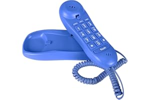 BLUE DONUTS Slimline Blue Colored Phone for Wall Or Desk with Memory