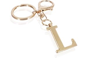 LAXPICOL Gold Letter A-Z Keychain for Women Bag Charms Purse Charms For Handbags Metal Alphabet Initial Letter Keychain