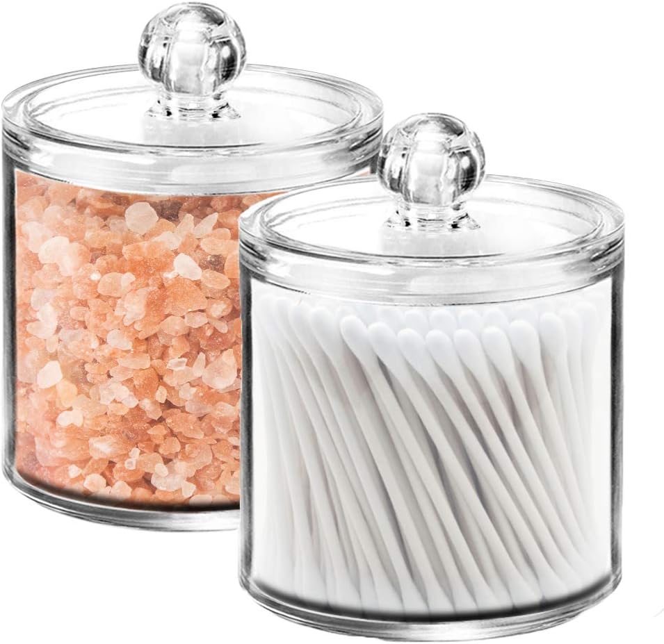 XPArt 2 Pack 30 Ounce Cotton Swab Holder Acrylic