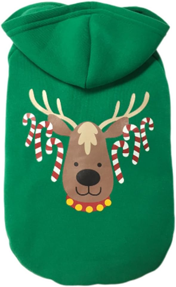 DUPET Pet Red Dog Winter Carton Hoodies Jumper Christmas Costume Clothes For Dog Cats Puppy Cosplay Clothes Clothing Outwear Cute Coat for Small Medium Large Dogs Cats (XL, Green1)