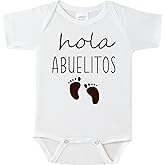 BIBIBLISSBABY Baby Announcement for Grandparents,0-3month Hola Abuelitos Spanish Pregnancy Announcement Outfit