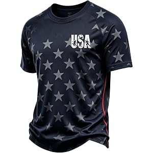 EKIYVO Soccer Jerseys for Men American Flag USA Team Fans Cup Shirts Mesh Quick Dry Performance Athletic Shirts