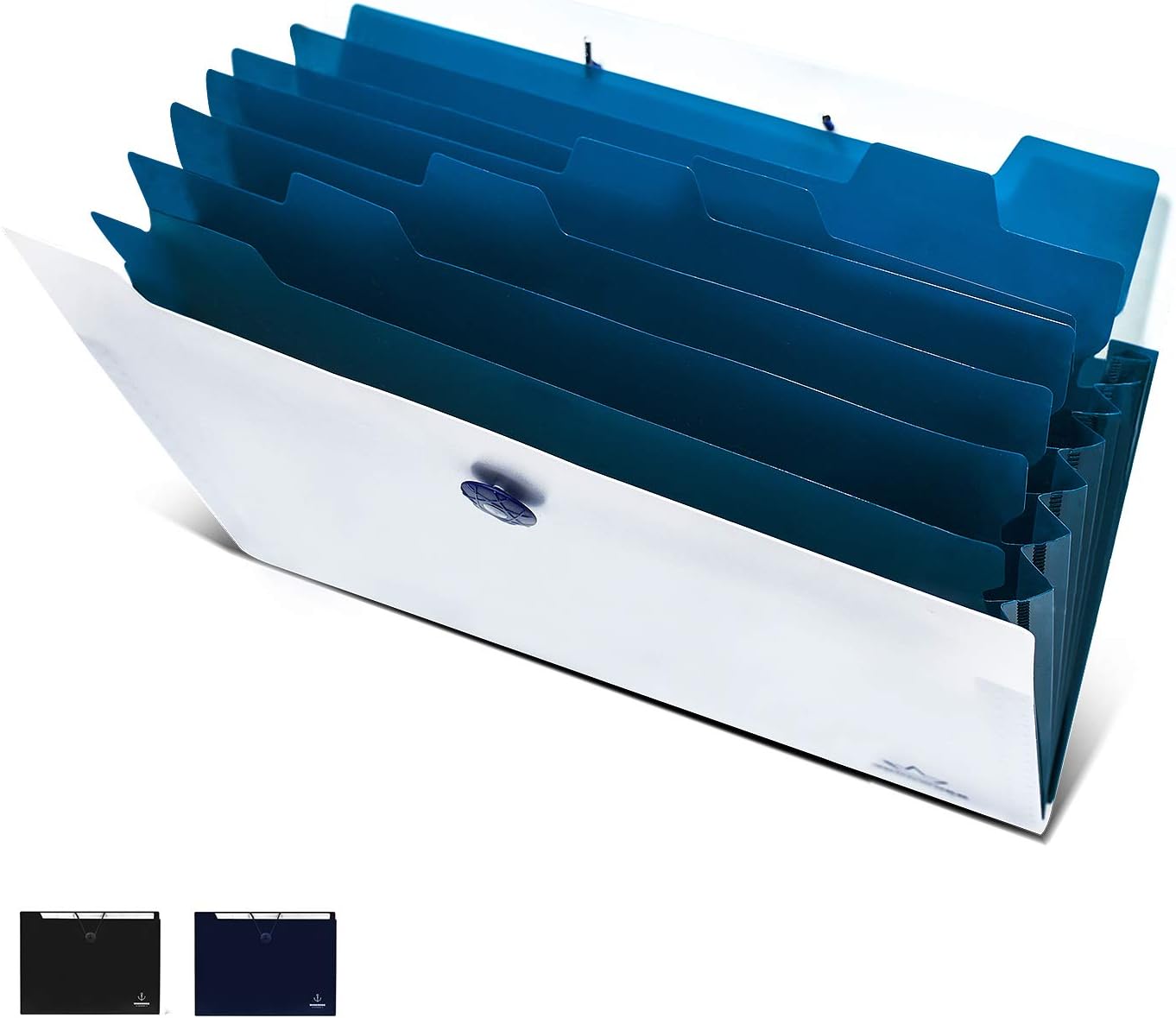 FHEAL Expanding File Folders 8 Pockets Plastic Accordion Folders Letter Size Document Organizer with Elastic Band for School Office (White 1 Pack 8 Pockets)