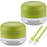 DOSMAMZ 2PCS Garlic Presses, Garlic Chopper, Stainless Steel Blades Cutter, Crusher, Mincer, and Storage Container - Includes