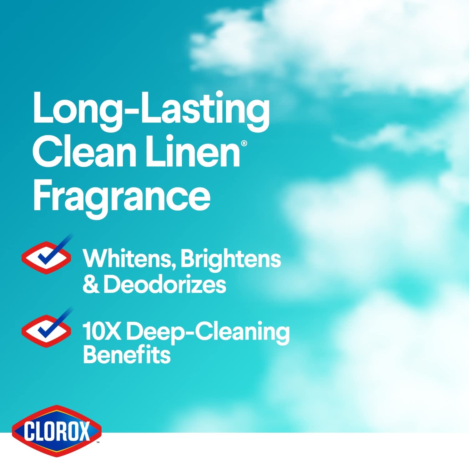 Clorox Splash-Less Bleach, Concentrated Formula, Clean Linen, 40 Ounce Bottle - Pack of 2 (Package May Vary)
