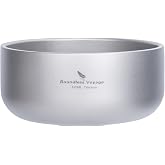 Boundless Voyage Titanium Camping Bowl 420ml Double Wall Rice Bowl Ti1084T | Durable Metal Tableware for Soup Rice Food for Outdoor Backpacking Travel Hiking Tourist 200ML/220ML/250ML/350ML/420ML/450ML
