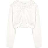 BOLEROSE Girls Long Sleeve Floral Lace Bolero Cardigan Kids Shrug Cover Up
