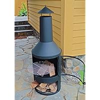  Grillkamin schwarz XXL Grilloven Garten 