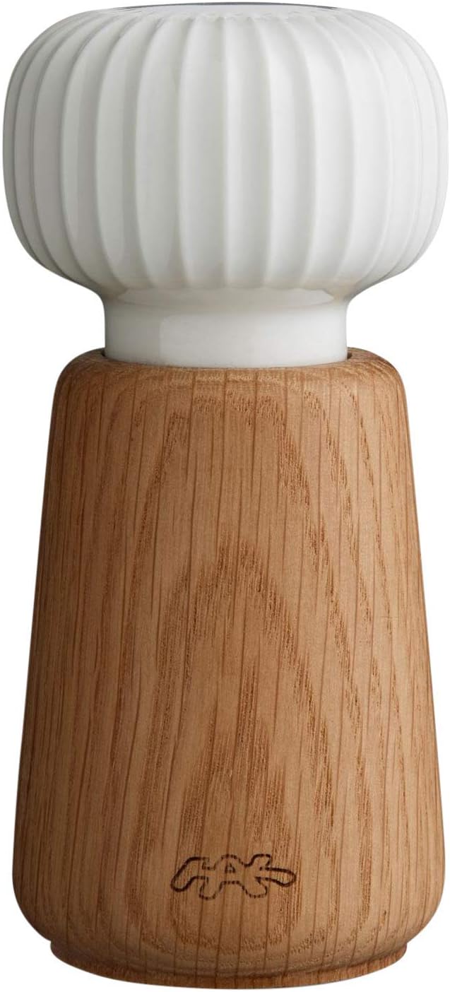 Hak Kähler Hammershøi Salt and Pepper Mill Made of Wood and Porcelain Head