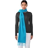 JENNIE LIU Women's 100% Pure Cashmere Scarf 75"x12" Cashmere Scarves for Women