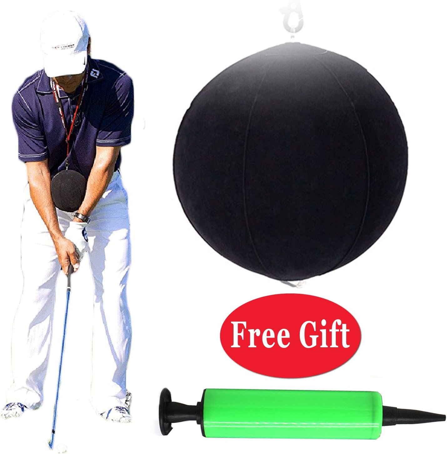 LCHUANG Golf Training Aids,Golf Swing Training Aid,Golf Training Balls,Golf Intelligent Impact Ball for Assist Posture Correction Training Supplies (Green, 4.5)