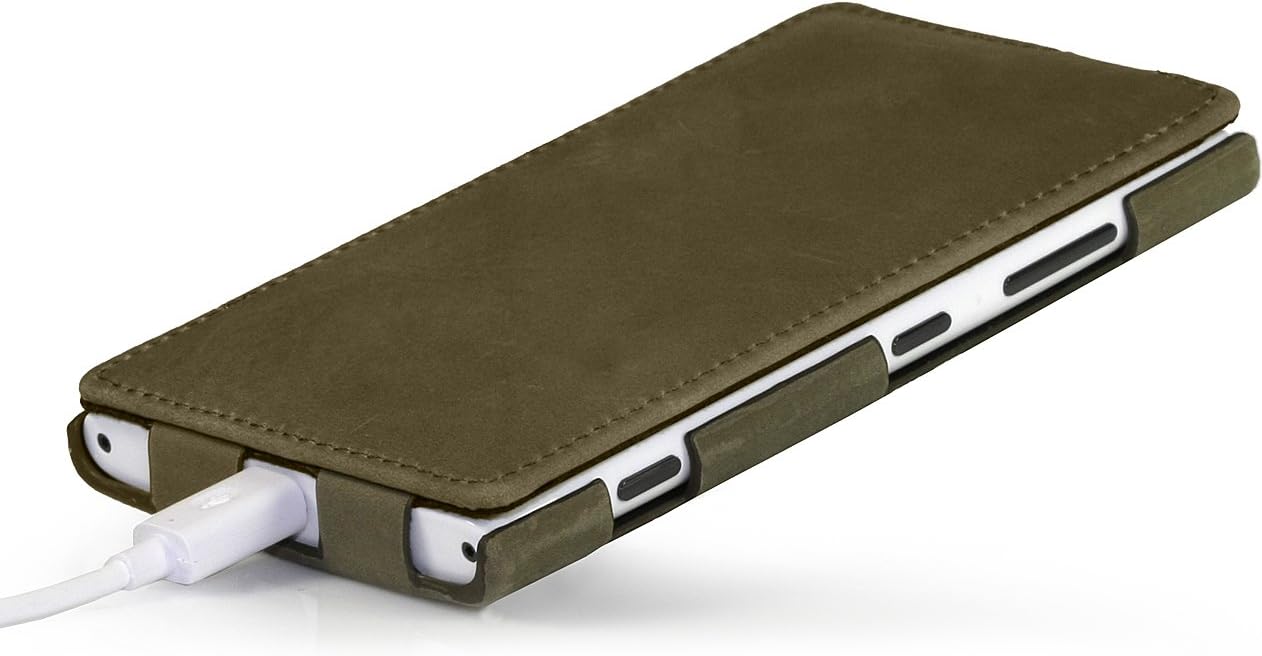 StilGut UltraSlim, Genuine Leather Case for Nokia Lumia 920, Old Style Lawn Green - Image 4