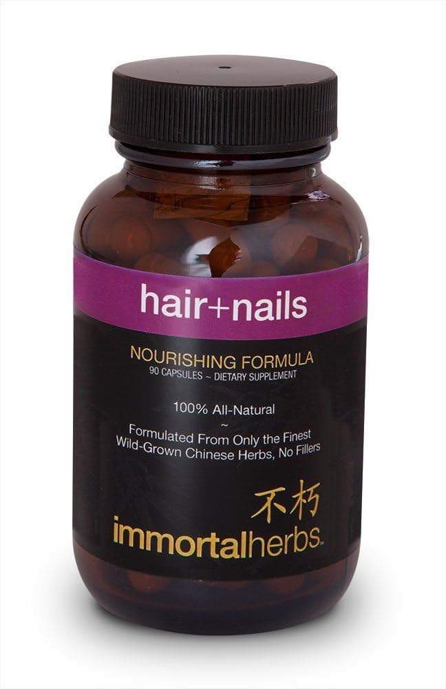 Immortal Herbs Hair+Nails 100% Natural Hair & Nails Herbal Supplement Formulated with Traditional Chinese Hair and Nail Enhancing Herbs