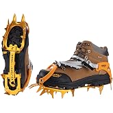 BRS-S3 Ultralight 14 Teeth Aluminium Alloy Bundled Crampons Ice Gripper Outdoor Ice Climbing Kits Crampons for Footwear (Golden)