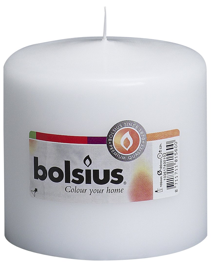 Bolsius White Pillar Candle 10cm x 10cm Amazon.co.uk Kitchen & Home