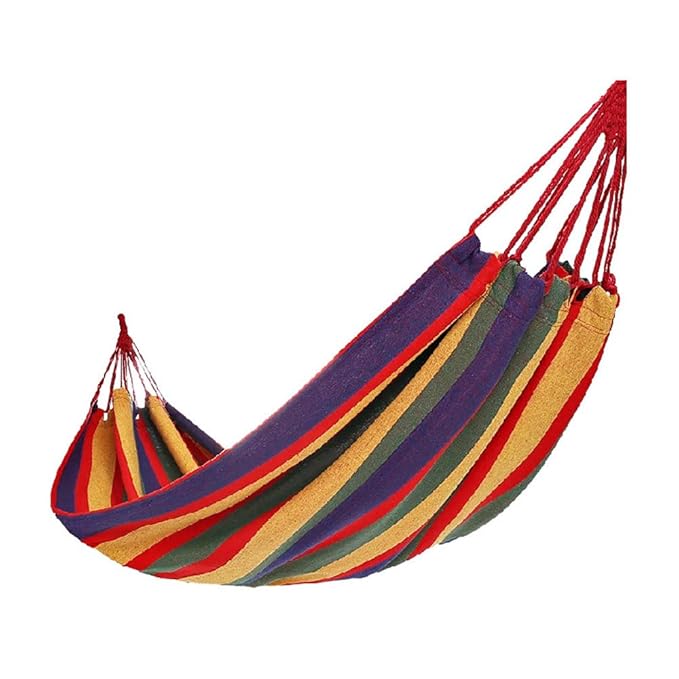 PU Lifestyle Brasilien Style 2 Person Backyard Camping Leinwand Langlebig Hängematte, multicolor