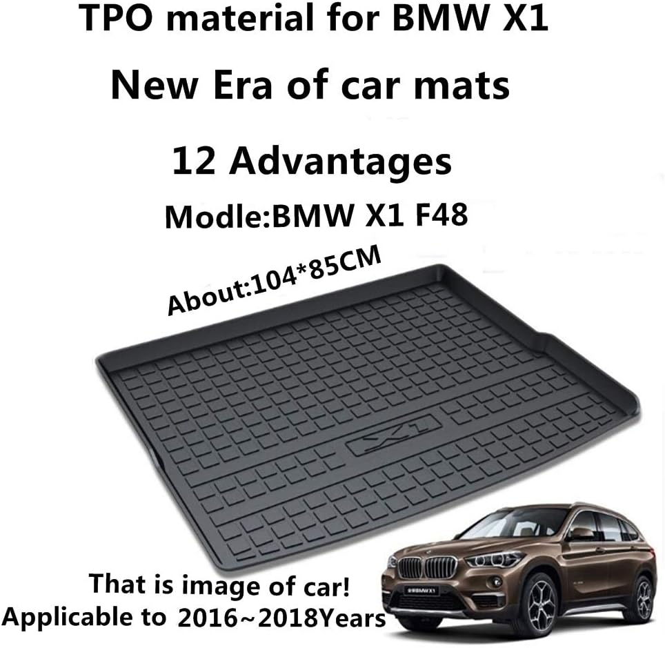 AUNAZZ/Trunk Mat Cover For BMW X1 F48 2016 2017 2018 Rubber Rear Trunk Cargo Liner Trunk Tray Floor Mat Cover 1 PCS