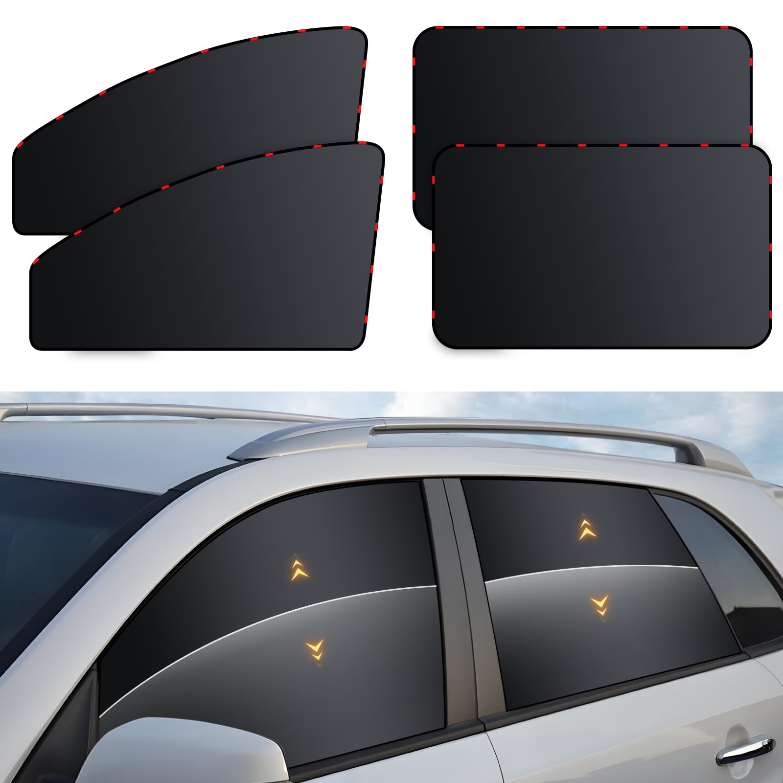 Photo 1 of ZATOOTO Car Window Shades - 4 Pack Car Window Covers Premium UV Blocking, Side Window Curtains Full Blackout for Privacy, Breastfeeding, Napping, Camping, and Travel, Universal Fit for Most Vehicles
