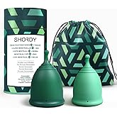 SHORDY Menstrual Cup Set with Small & Large Period Cups - 12-Hour Comfort, Reusable Medical-Grade Silicone, Ideal for Beginne
