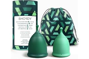 SHORDY Menstrual Cup Set with Small & Large Period Cups - 12-Hour Comfort, Reusable Medical-Grade Silicone, Ideal for Beginne