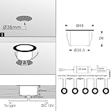 INDARUN RGBW WiFi LED Decking Lights IP67 Ø45MM 12V 10 Pack view 2