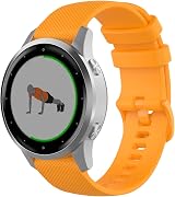 Wownadu 18mm Silicone Yellow Strap for Garmin Vivoactive 4S Venu 3S/2S FR