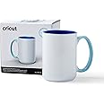 Cricut Beveled Blank Mug, Ceramic-Coated, Dishwasher & Microwave Safe Mug to Decorate, Cricut Mug Press & Infusible Ink Compatible,15 Oz Sublimation Mug, Ideal for Crafts and Printing, 1 Count, Ocean