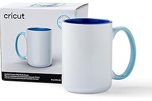 Cricut Beveled Blank Mug, Ceramic-Coated, Dishwasher & Microwave Safe Mug to Decorate, Mug Press & Infusible Ink Compatible,15 Oz Sublimation Mug, Ideal for Crafts and Printing, 1 Count, Ocean