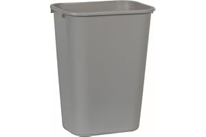 Rubbermaid Commercial Products Deskside Wastebasket/Trash Can, 10.25-Gallon/41-Quart, Gray, Plastic, Garbage Can for Home/Office, Fits Under Desk/Sink/Cabinet