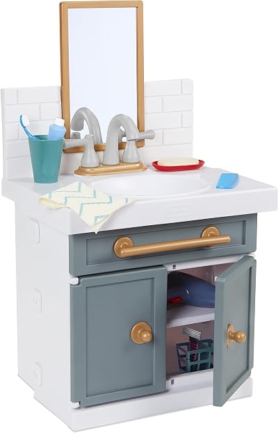 Little Tikes First Sink with Real Working Faucet Pretend Play 12 Accessories