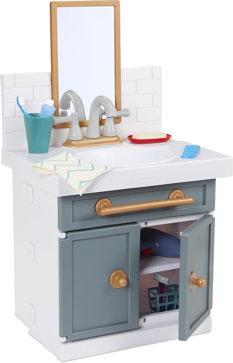 Little Tikes First Sink with Real Working Faucet Pretend Play 12 Accessories