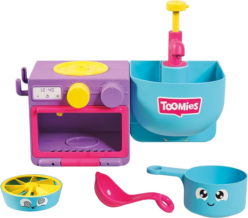 Toomies Bubble & Bake Bathtime Kitchen Set 2 in 1 Bath Toy Multicoloured
