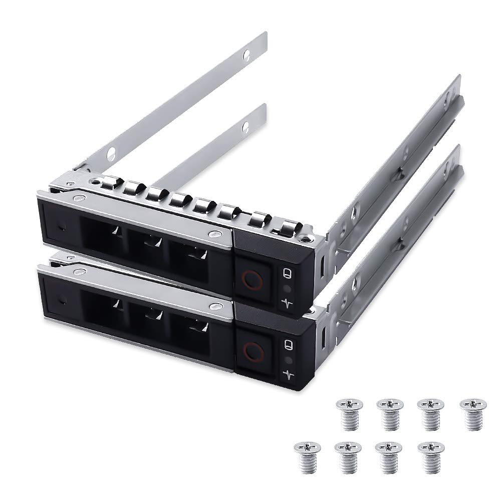 HUYUN 2pcs Pack 2.5" DXD9H SAS SATA Hard Drive Caddy Tray Enclosure Compatible for Dell PowerEdge Servers 14th Gen R440 R640 R740 R740xd R840 R940 R6415 R7415 R7425