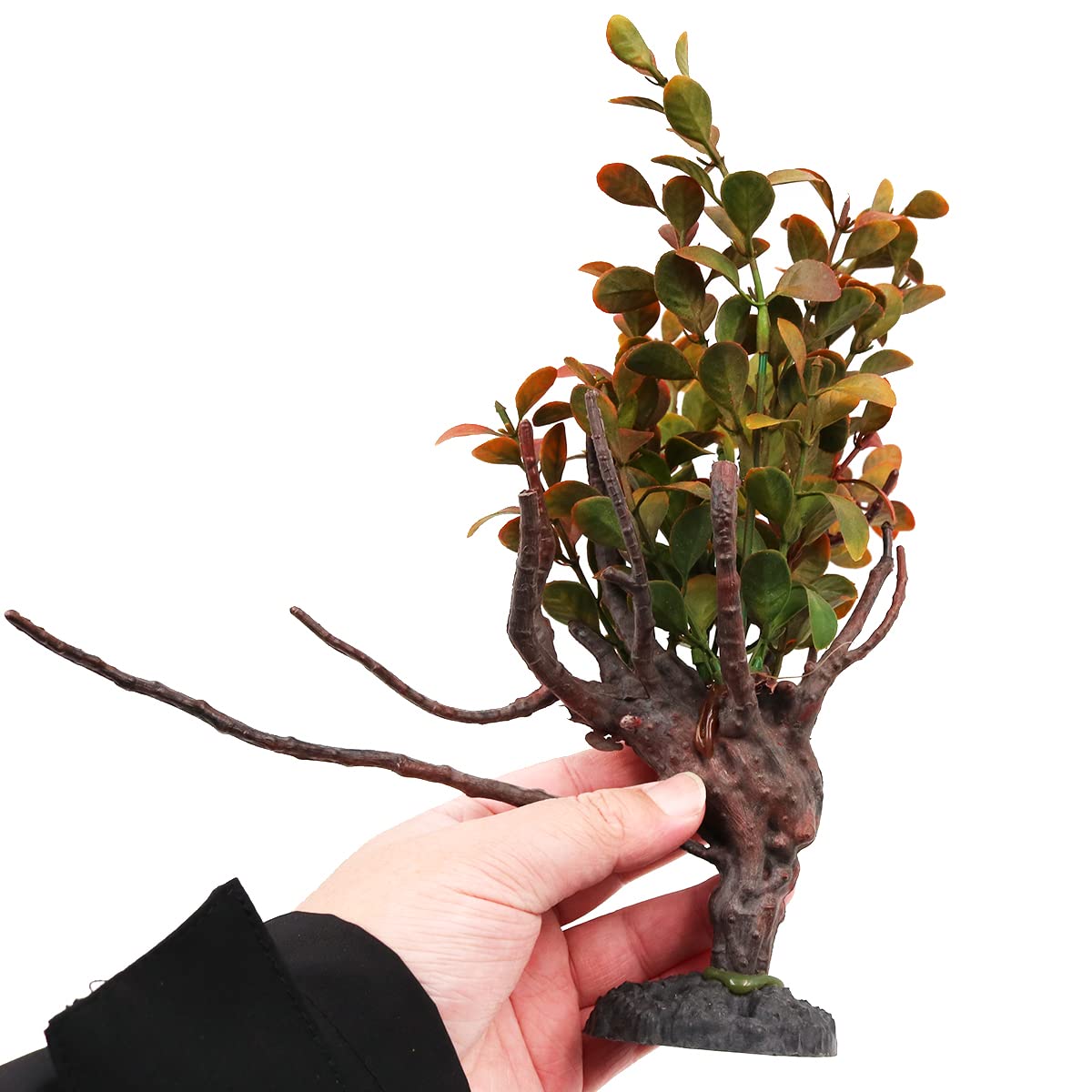 ANCLLO Home Aquarium Artificial Plants, Plastic Aquatic Plants Decoration, 10.2 Inch fish tank Decorations landscaping Ornaments – Natural Realistic Design