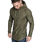 Lexiart Mens Fashion Athletic Hoodies Sport Sweatshirt Solid Color Fleece Pullover