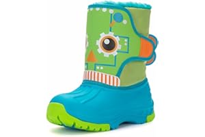 FUNCOO PLUS Girls Boys Winter Snow Boots Kids Waterproof Warm Boots Toddler Outdoor Shoes with Fur Lining