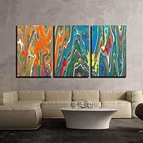3 Piece Canvas Wall Art - Closeup View of an Original Painting - Modern Home Art Stretched and Framed Ready to Hang - 16"x24"x3 Panels