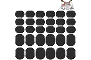 Miwayer 30 Pcs Drum Dampeners Gel Pads Multicolored Soft Quality Silicone Damper Pads Drum Silencers Mute Pads for Drums Cymbals Tone Control (Black 30 Pcs)